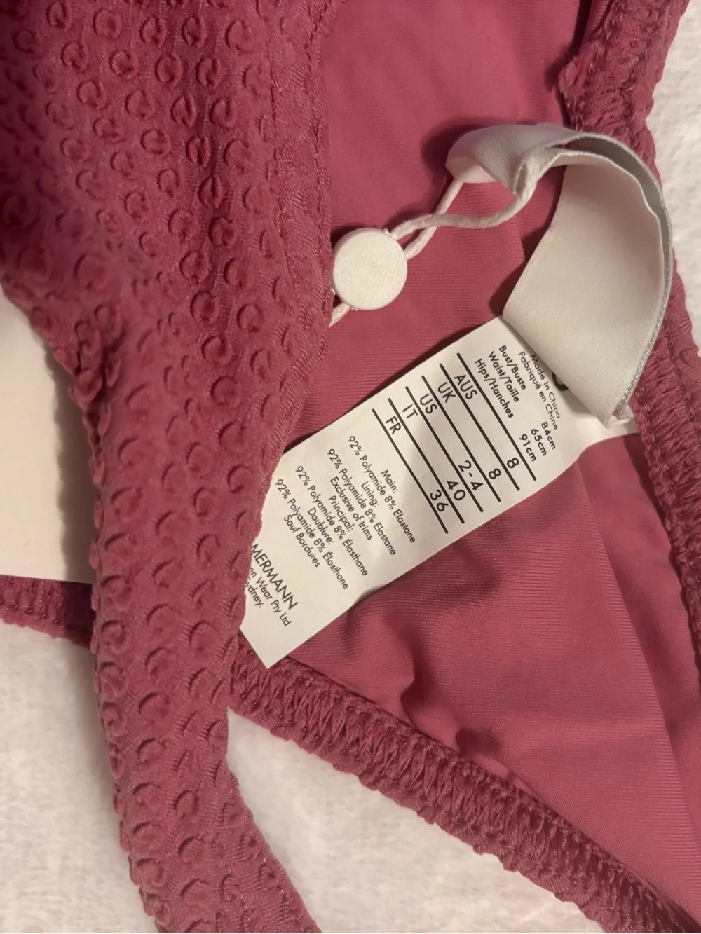 NWT Zimmerman textured Bikini Set - Dusty Rose 2
